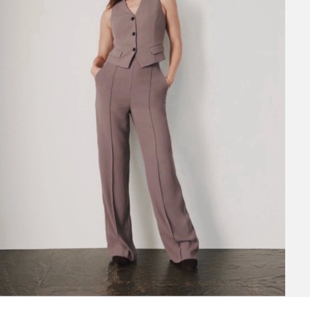NWT Spanx Carefree Crepe Straight Leg Trouser Smoke Women's Size XL